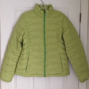 NWT Green Eddie Bauer Puffy Down Jacket Med.